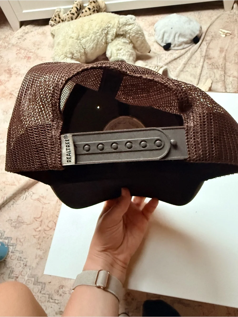 Realtree Olive Green and Brown Logo Trucker Cap